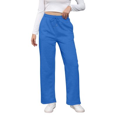 Baggy Wide Leg Sweatpants for Women High Waist Fleece Joggers with Pockets Casual Comfy Track Pants 2024 Loose Fit Lounge Pants Baggy Athletic Pants Drawstring Pants Y2k Sweatpants for Teen Girls