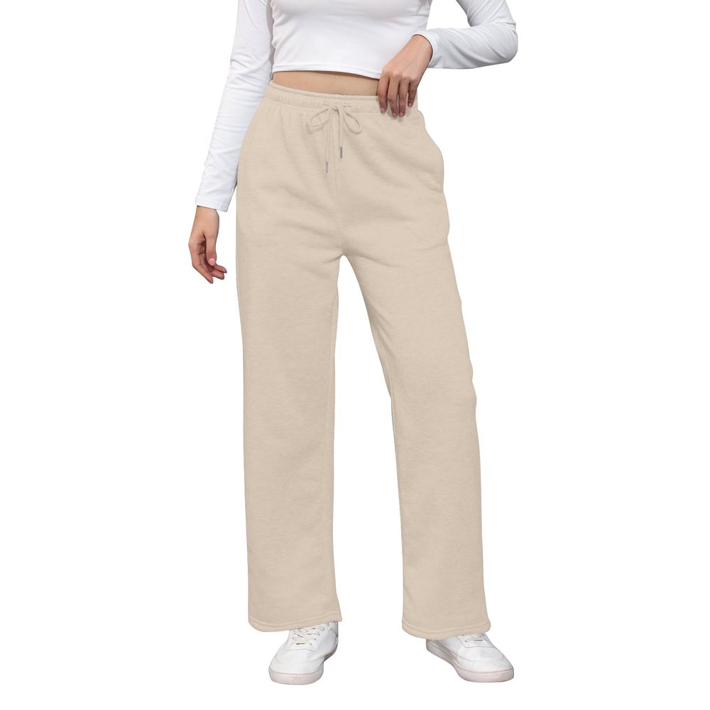 Baggy Wide Leg Sweatpants for Women High Waist Fleece Joggers with Pockets Casual Comfy Track Pants 2024 Loose Fit Lounge Pants Baggy Athletic Pants Drawstring Pants Y2k Sweatpants for Teen Girls