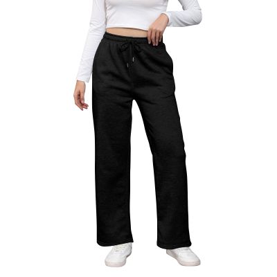 Baggy Wide Leg Sweatpants for Women High Waist Fleece Joggers with Pockets Casual Comfy Track Pants 2024 Loose Fit Lounge Pants Baggy Athletic Pants Drawstring Pants Y2k Sweatpants for Teen Girls
