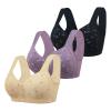 NREALY Women's Bras for Older Women Anti Sagging Bras for Older Women Best Bra for Women Over 60 Rosy fair Daisy Bras for Older Women (1-c-3pcs,40) view 1
