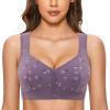 NREALY Women's Bras for Older Women Anti Sagging Bras for Older Women Best Bra for Women Over 60 Rosy fair Daisy Bras for Older Women (1-c-3pcs,40) view 2