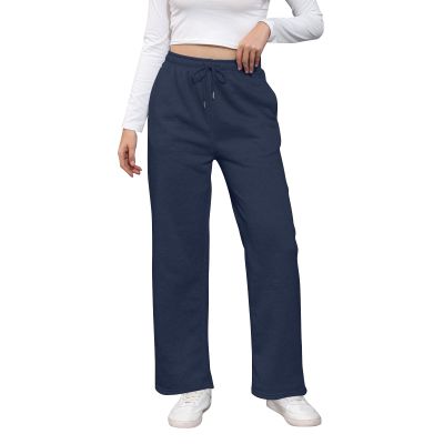 Baggy Wide Leg Sweatpants for Women High Waist Fleece Joggers with Pockets Casual Comfy Track Pants 2024 Loose Fit Lounge Pants Baggy Athletic Pants Drawstring Pants Y2k Sweatpants for Teen Girls
