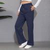Baggy Wide Leg Sweatpants for Women High Waist Fleece Joggers with Pockets Casual Comfy Track Pants 2024 Loose Fit Lounge Pants Baggy Athletic Pants Drawstring Pants Y2k Sweatpants for Teen Girls view 3