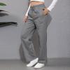 Baggy Wide Leg Sweatpants for Women High Waist Fleece Joggers with Pockets Casual Comfy Track Pants 2024 Loose Fit Lounge Pants Baggy Athletic Pants Drawstring Pants Y2k Sweatpants for Teen Girls view 3