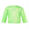 Hularka Kids Girls Boys Shiny Metallic Long Sleeve Jazz Hip Hop Dance Crop Top Gymnastic Sports Shirt for Performance Party Green 12-14 Years view 2