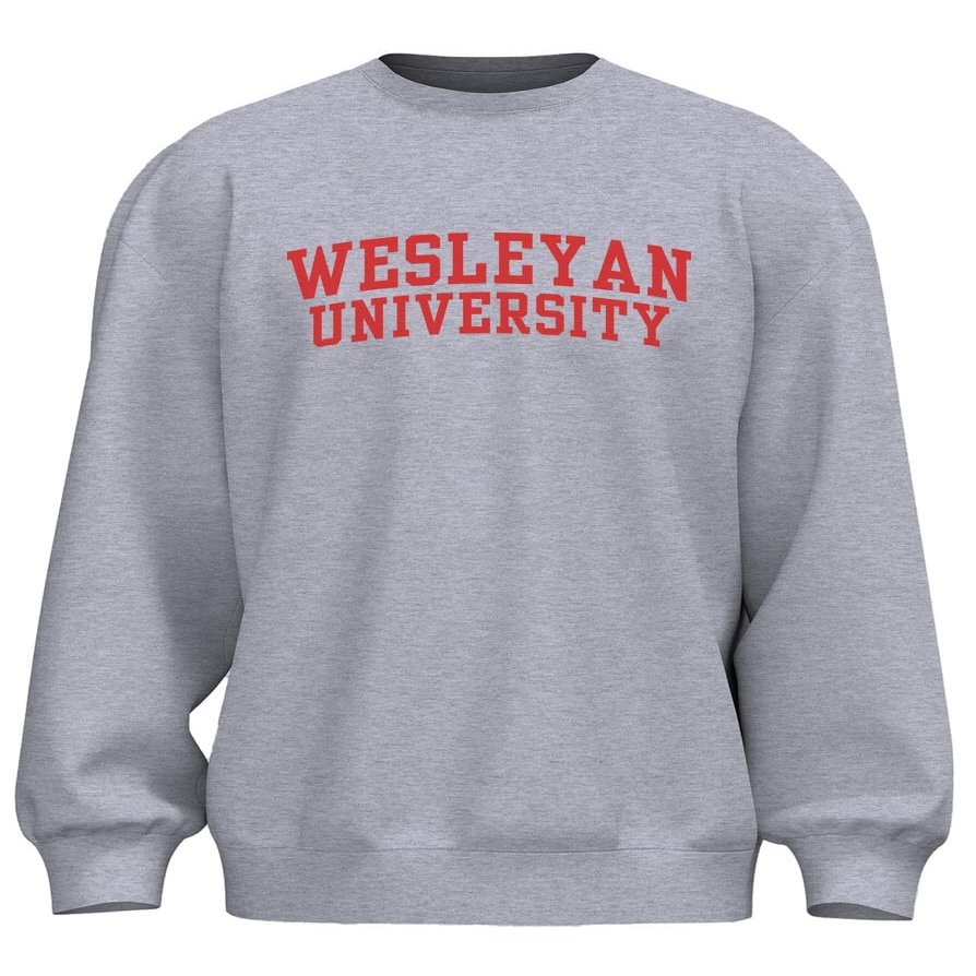Venley NCAA Officially Licensed Apparel Cardinals Gameday Wesleyan University Collegiate Logo Unisex Sweatshirt Wesleyan01S Gray Medium