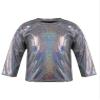 Hularka Kids Girls Boys Shiny Metallic Long Sleeve Jazz Hip Hop Dance Crop Top Gymnastic Sports Shirt for Performance Party Black 9-11 Years view 1