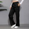 Baggy Wide Leg Sweatpants for Women High Waist Fleece Joggers with Pockets Casual Comfy Track Pants 2024 Loose Fit Lounge Pants Baggy Athletic Pants Drawstring Pants Y2k Sweatpants for Teen Girls view 3