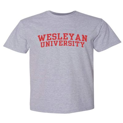 NCAA Officially Licensed Apparel Wesleyan University Cardinals Collegiate Logo Unisex T-Shirt Wesleyan01T Gray 3X-Large