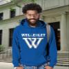Venley NCAA Officially Licensed Apparel Wellesley MA Blue Collegiate Logo Unisex Hoodie Wellesley01H Royal Large view 2