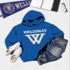 Venley NCAA Officially Licensed Apparel Wellesley MA Blue Collegiate Logo Unisex Hoodie Wellesley01H Royal Large view 3