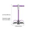 Abdominal Trainer, Sit-Up Training Equipment, 6 Tubes Fitness Elastic Pull Rope, Tension Rope Pull Up Pilate Foot Pedal Resistance Band Workout Tool Ab Shaper(Purple) view 2
