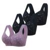 NREALY Women's Bras for Older Women Anti Sagging Bras for Older Women Best Bra for Women Over 60 Rosy fair Daisy Bras for Older Women (1-a-3pcs,52) view 1