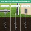 Phopich Multi-Purpose Ground Anchors Screw in, Fully Welded Heavy Duty Trampoline Stakes with Brackets, T-Wrench and Adapter for Drill, Earth Anchor kit for Mobile Home, Trampoline, Shed 4Pack view 2