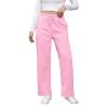 Baggy Wide Leg Sweatpants for Women High Waist Fleece Joggers with Pockets Casual Comfy Track Pants 2024 Loose Fit Lounge Pants Baggy Athletic Pants Drawstring Pants Y2k Sweatpants for Teen Girls view 1