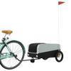 loibinfen Bike Trailer Bicycle Cargo Trailer, Bike Wagon Trailer, Bike Cart with Safety Flag, Black and Gray 66.1 lb Iron, 48"x20.9"x20.9" view 3