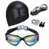 Hurdilen Swim Goggles Swimming Goggles No Leaking with Nose Clip, Earplugs, Swim Cap and Case for Men Women view 1