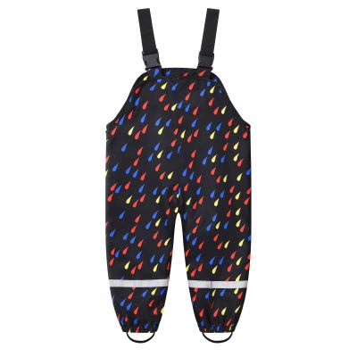 Toddler Boys Girls Waterproof Suspender Rain Pants Dirty Proof Windbreak Rain Bib Insulated Overalls (H, 4-5 Years)