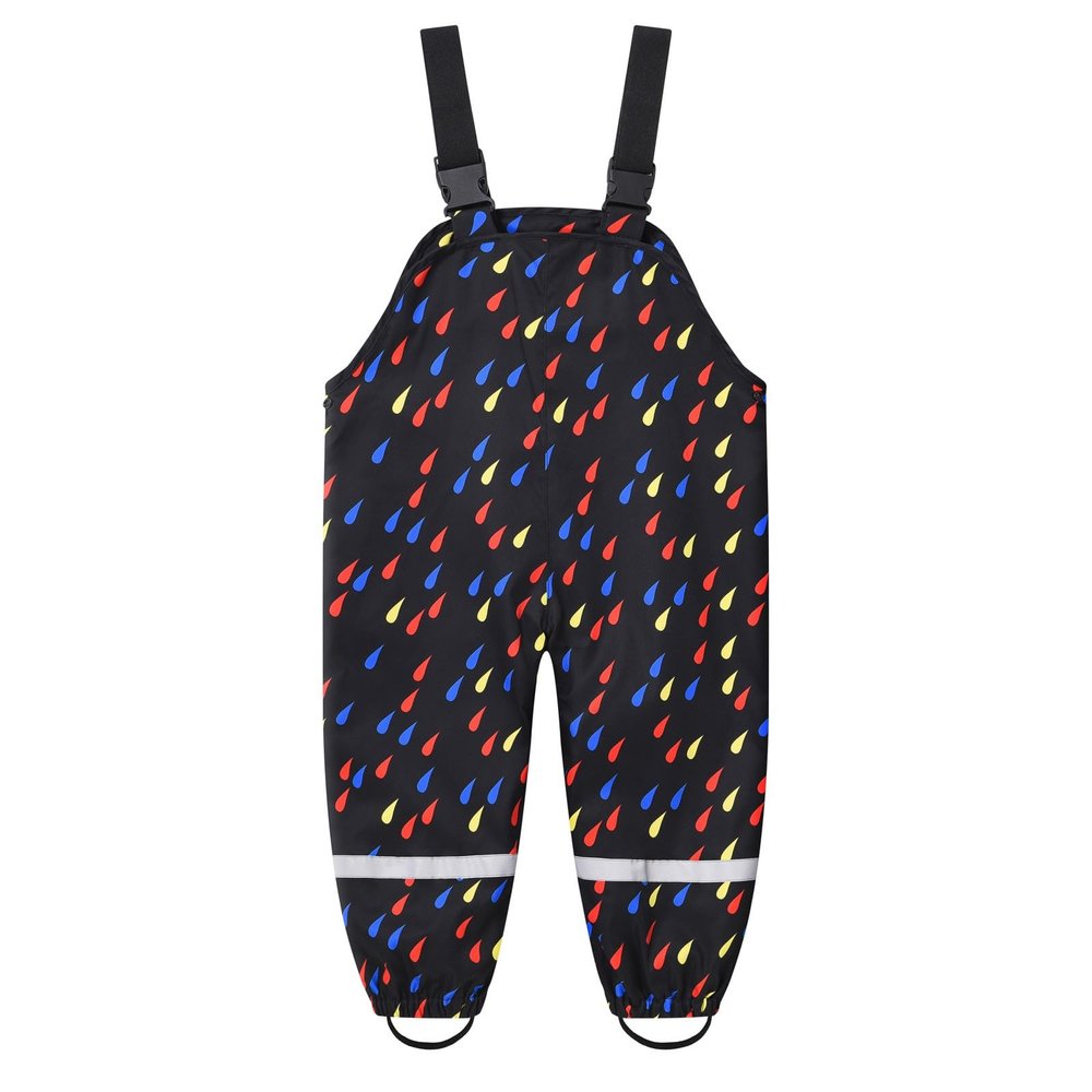 Toddler Boys Girls Waterproof Suspender Rain Pants Dirty Proof Windbreak Rain Bib Insulated Overalls (H, 4-5 Years)