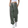 JOFOW Baggy Cinch Bottom Sweatpants for Women Joggers Sweatpants Women Baggy High Waisted Drawstring Gym Workout (D-AG,X-Large) view 1