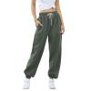 JOFOW Baggy Cinch Bottom Sweatpants for Women Joggers Sweatpants Women Baggy High Waisted Drawstring Gym Workout (D-AG,X-Large) view 2