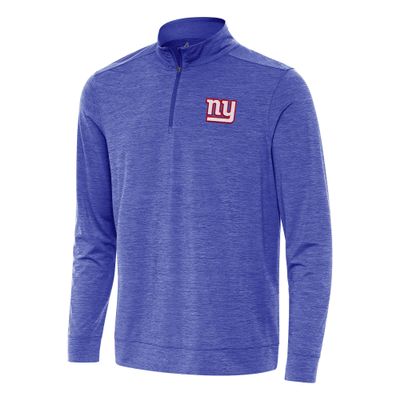 Antigua Men's Heather Royal New York Giants Bright Quarter-Zip Top