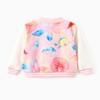 Disney Princess Toddler Girl Jacket Ariel Letterman Varsity Bomber Jacket, Trendy Tie-dye Print Lightweight Zip Up Jacket, Sweatshirt 5-6 Years view 2