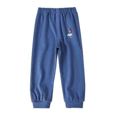 Baby Boy's Pull on Jogger Toddler Sweatpants Cotton Kids Cute Cartoon Elastic Waist Sports Pants (Dark Blue, 3-4 Years)