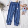 Baby Boy's Pull on Jogger Toddler Sweatpants Cotton Kids Cute Cartoon Elastic Waist Sports Pants (Dark Blue, 3-4 Years) view 3