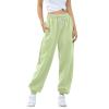 JOFOW Baggy Cinch Bottom Sweatpants for Women Joggers Sweatpants Women Baggy High Waisted Drawstring Gym Workout (E-Mint Green,XX-Large) view 2