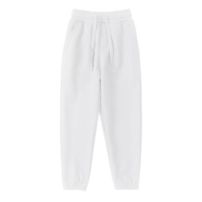 Girls Boys Sweatpants Fleece Athletic Workout Pants Toddler Cargo Pants Joggers with Drawstring (White, 9-11 Years)