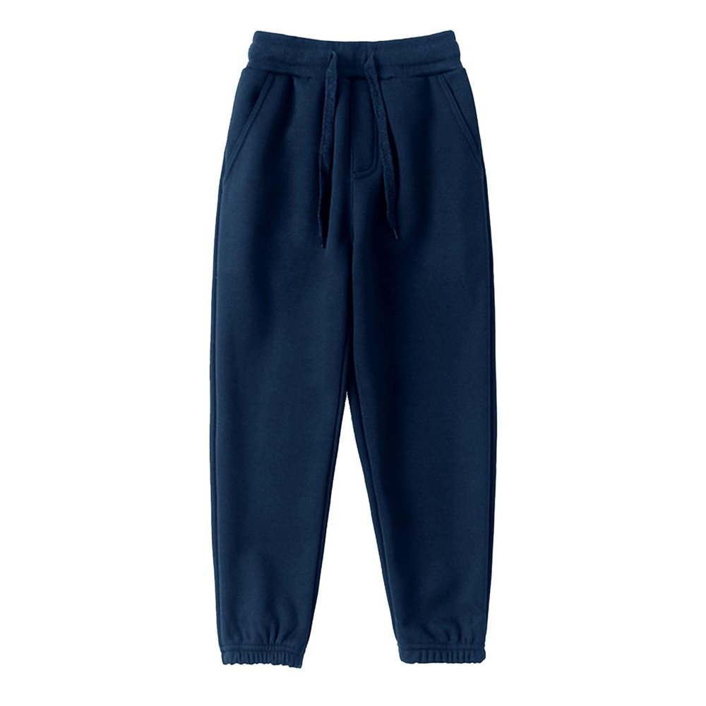 Girls Boys Sweatpants Fleece Athletic Workout Pants Toddler Cargo Pants Joggers with Drawstring (Blue, 6-7 Years)