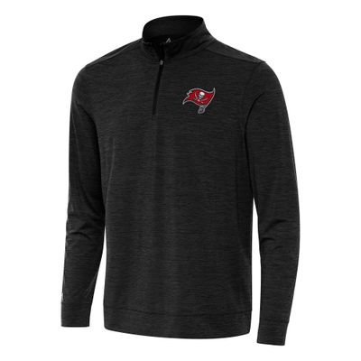 Antigua Men's Heather Black Tampa Bay Buccaneers Bright Quarter-Zip Top