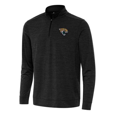Antigua Men's Heather Black Jacksonville Jaguars Bright Quarter-Zip Top, XX-Large
