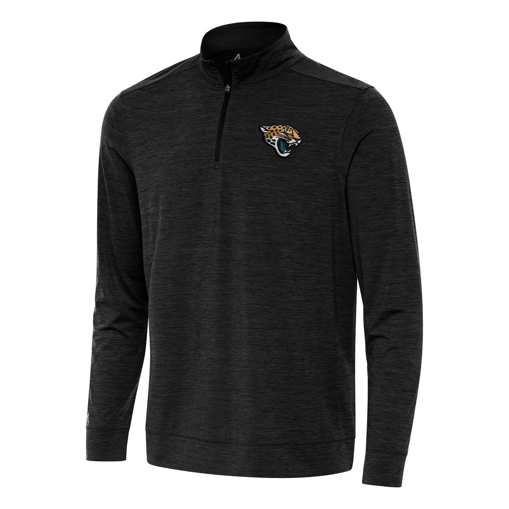 Antigua Men's Heather Black Jacksonville Jaguars Bright Quarter-Zip Top, XX-Large