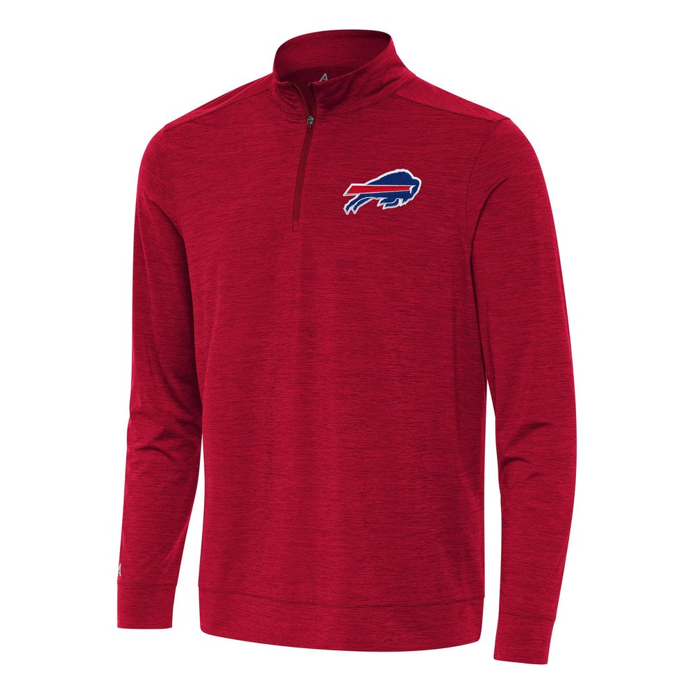 Antigua Men's Heather Red Buffalo Bills Bright Quarter-Zip Top