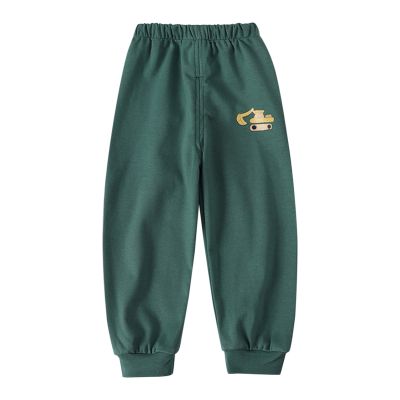 Baby Boy's Pull on Jogger Toddler Sweatpants Cotton Kids Cute Cartoon Elastic Waist Sports Pants (Green, 3-4 Years)