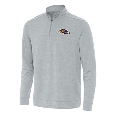 Antigua Men's Heather Gray Baltimore Ravens Bright Quarter-Zip Top