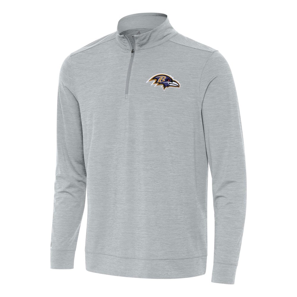 Antigua Men's Heather Gray Baltimore Ravens Bright Quarter-Zip Top