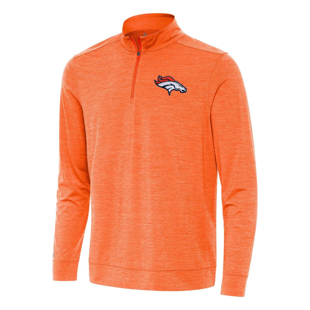 Antigua Men's Heather Orange Denver Broncos Bright Quarter-Zip Top