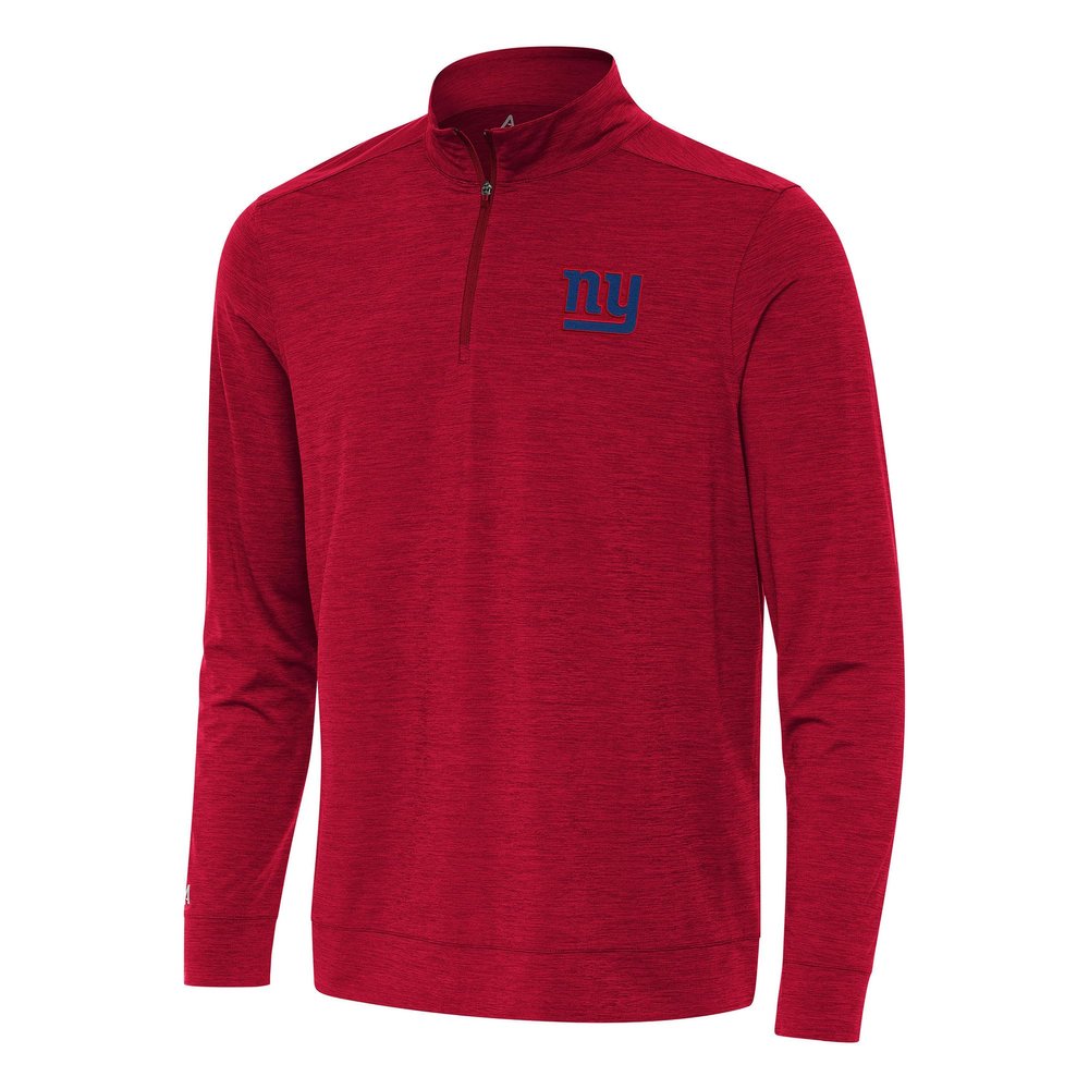 Antigua Men's Heather Red New York Giants Bright Quarter-Zip Top