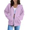 ODEUIAOD Black Zip Up Hoodie Women Zip Up Hoodies Womens 2025 Long Sleeve Oversized Sweatshirts for Women Y2K Jacket with Pockets Fall Fashion Clothes Purples X-Large view 1