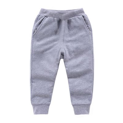 Toddler Girls Boy's Sweatpants Baby Cotton Pull on Jogger Pants Kids Solid Elastic Waist Slim Sport (Grey, 2-3 Years)