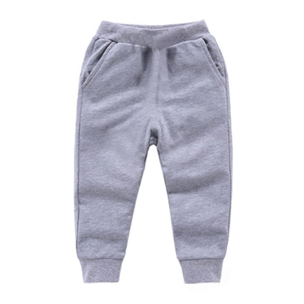 Toddler Girls Boy's Sweatpants Baby Cotton Pull on Jogger Pants Kids Solid Elastic Waist Slim Sport (Grey, 2-3 Years)