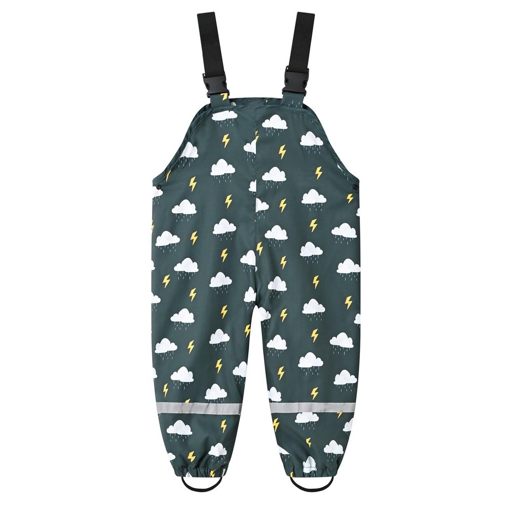 Toddler Boys Girls Waterproof Suspender Rain Pants Dirty Proof Windbreak Rain Bib Insulated Overalls (E, 4-5 Years)