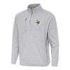 Antigua Men's Heather Gray Minnesota Vikings Certain Tri-Blend Quarter-Zip Top view 1