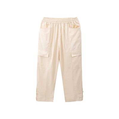 Baggy Cargo Pants for Girls Baggy Y2K Cargo Trousers Loose Fit Streetwear Parachute Pants Wide Leg (Beige, 11-12 Years)