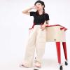 Baggy Cargo Pants for Girls Baggy Y2K Cargo Trousers Loose Fit Streetwear Parachute Pants Wide Leg (Beige, 11-12 Years) view 4