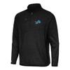 Antigua Men's Heather Black Detroit Lions Certain Tri-Blend Quarter-Zip Top view 1