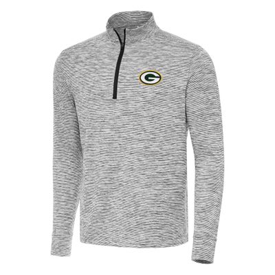 Antigua Men's Charcoal Green Bay Packers Cause Quarter-Zip Top